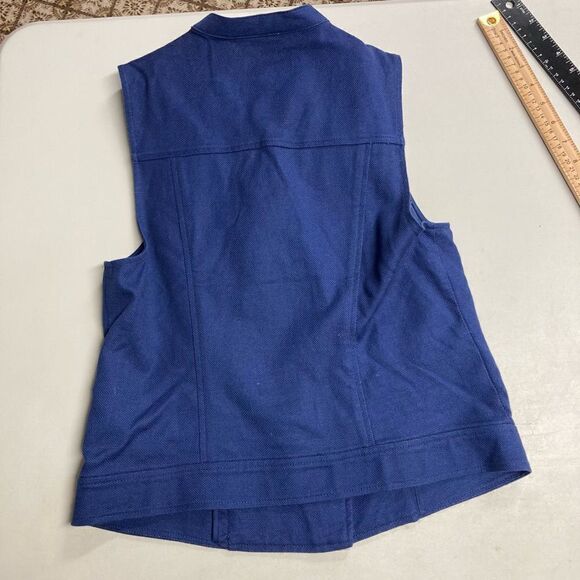 ROCK & REPUBLIC Women’s Blue Moto Studded Vest Size Medium - Picture 11 of 12